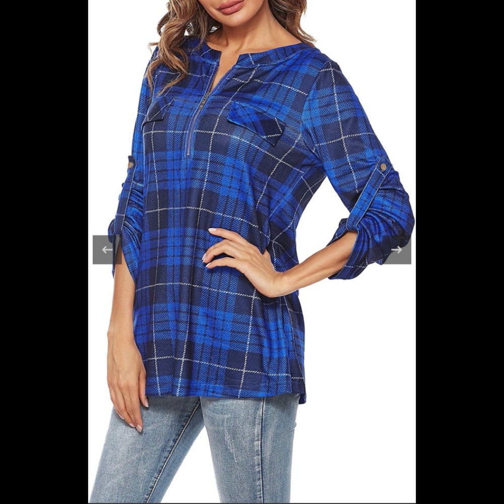 Balkea Plaid Top - Picture 1 of 8